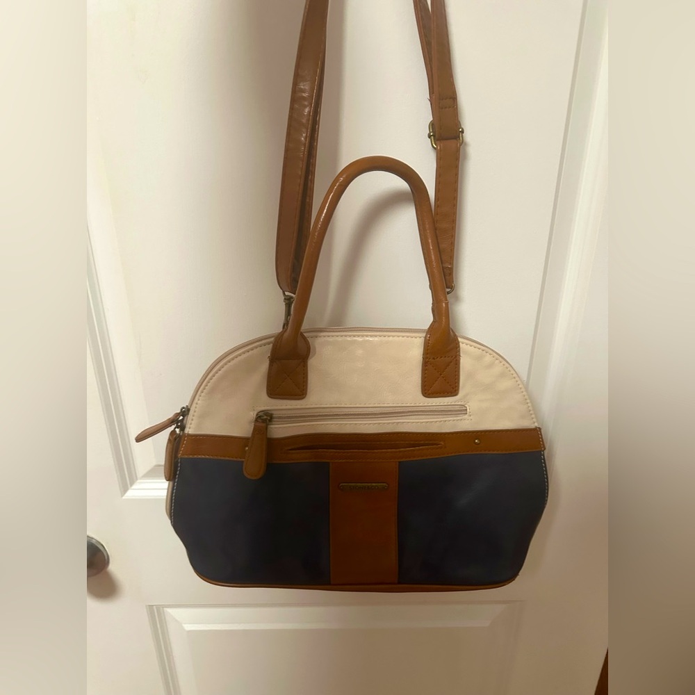 Stone & Co. Tan and Black Leather Bag